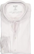 OLYMP Luxor 24/Seven modern fit overhemd - mouwlengte 7 - wit tricot - Strijkvriendelijk - Boordmaat: 39