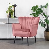 Fauteuil Fonz Velvet Roze - Giga Meubel