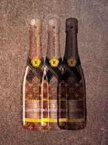 Glasschilderij metal - Champagne Louis Vuitton - 60x90 cm