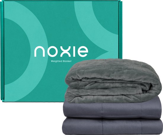 Noxie Premium Verzwaringsdeken 7 KG & Supersoft Hoes Bundel - Weighted Blanket - 150x200 cm - Grijs