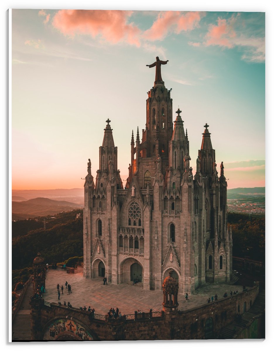 KuijsFotoprint Forex - Grote Kerk met Mooie Lucht - 30x40cm Foto op Forex Blauw
