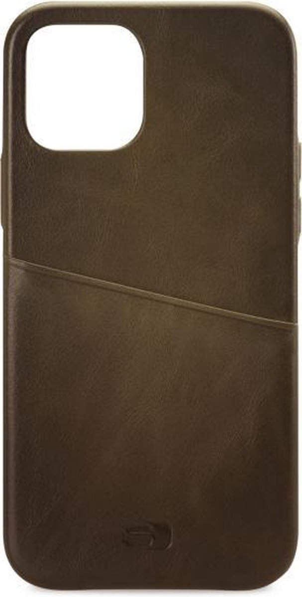 Senza Desire Cardslot Echt Leer Bookcase voor de iPhone 12 Mini - Burned Olive
