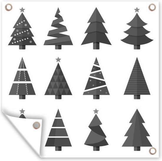 Posters de Posters de jardin Motif - Sapin de Noël - Noël - noir et ...