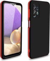 Voor Samsung Galaxy A02/M02 EU-versie Dual-color 360 graden volledige dekking Beschermende pc + TPU schokbestendig hoesje (zwart)