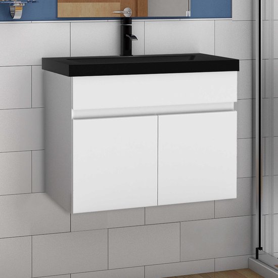 Modulo Badkamermeubel Met Wastafel | 120 Cm Mat Zwart Greeploos Front Keramiek 4 Hoge Lades Staand Bmw14s 00042 Modulo Badkamermeubel Met Wastafel | 120 Cm Mat Zwart Greeploos Front Keramiek 4 Hoge Lades Staand Bmw14s 00042