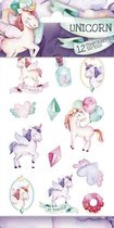 kindertattoos Unicorn 2 junior papier 12 stuks