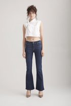 COJ - Laura - Dames Flare Jeans - Dark Blue Vintage