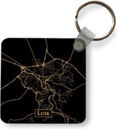 Porte-clés - Carte - Liège - België - Or - Zwart - Plastique