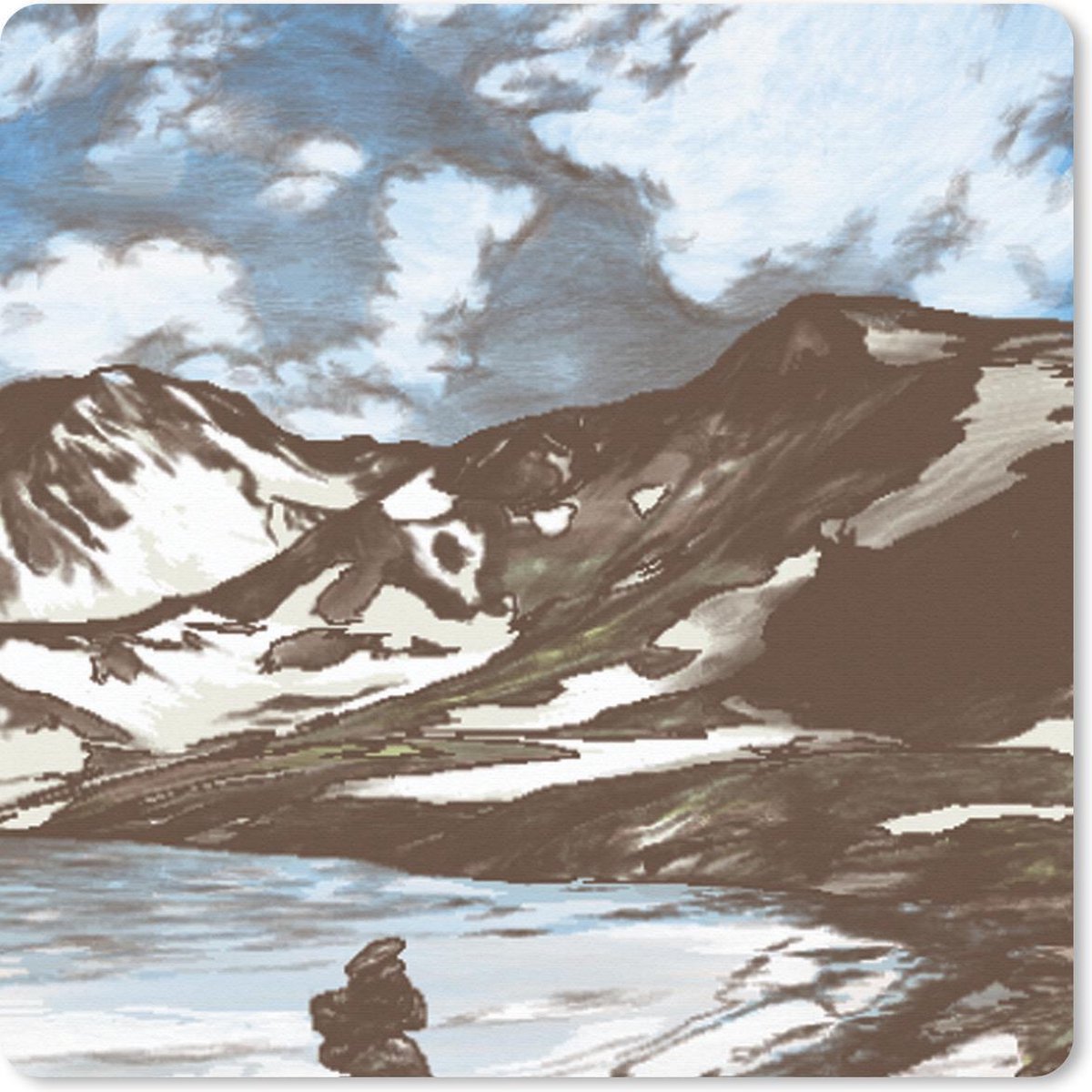 Muismat 30x30 cm - Mousepad Berg - Zee - Lucht - Muismatten