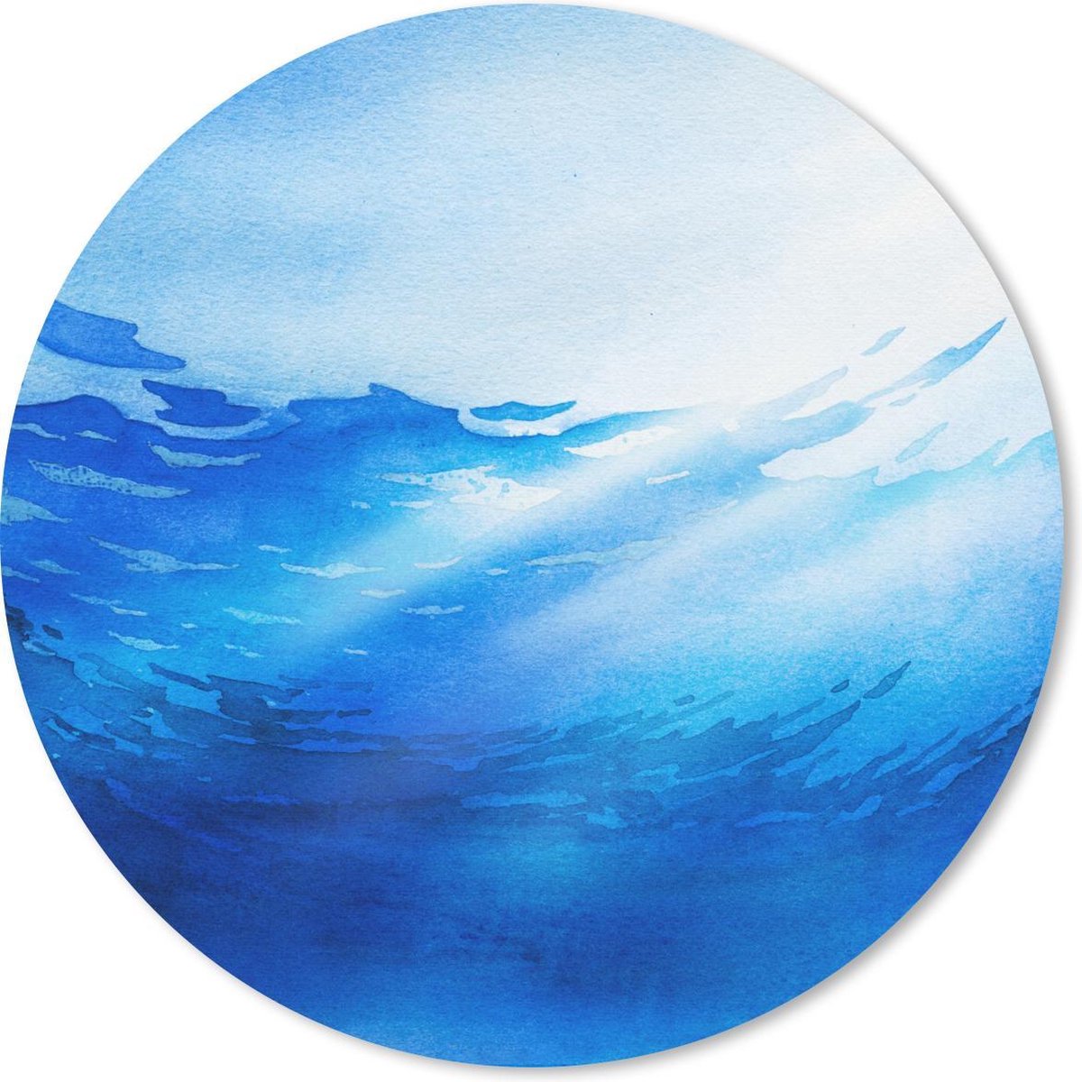 Muismat rond 30x30 cm - Mousepad Oceaan - Zon - Blauw - Ronde muismatten