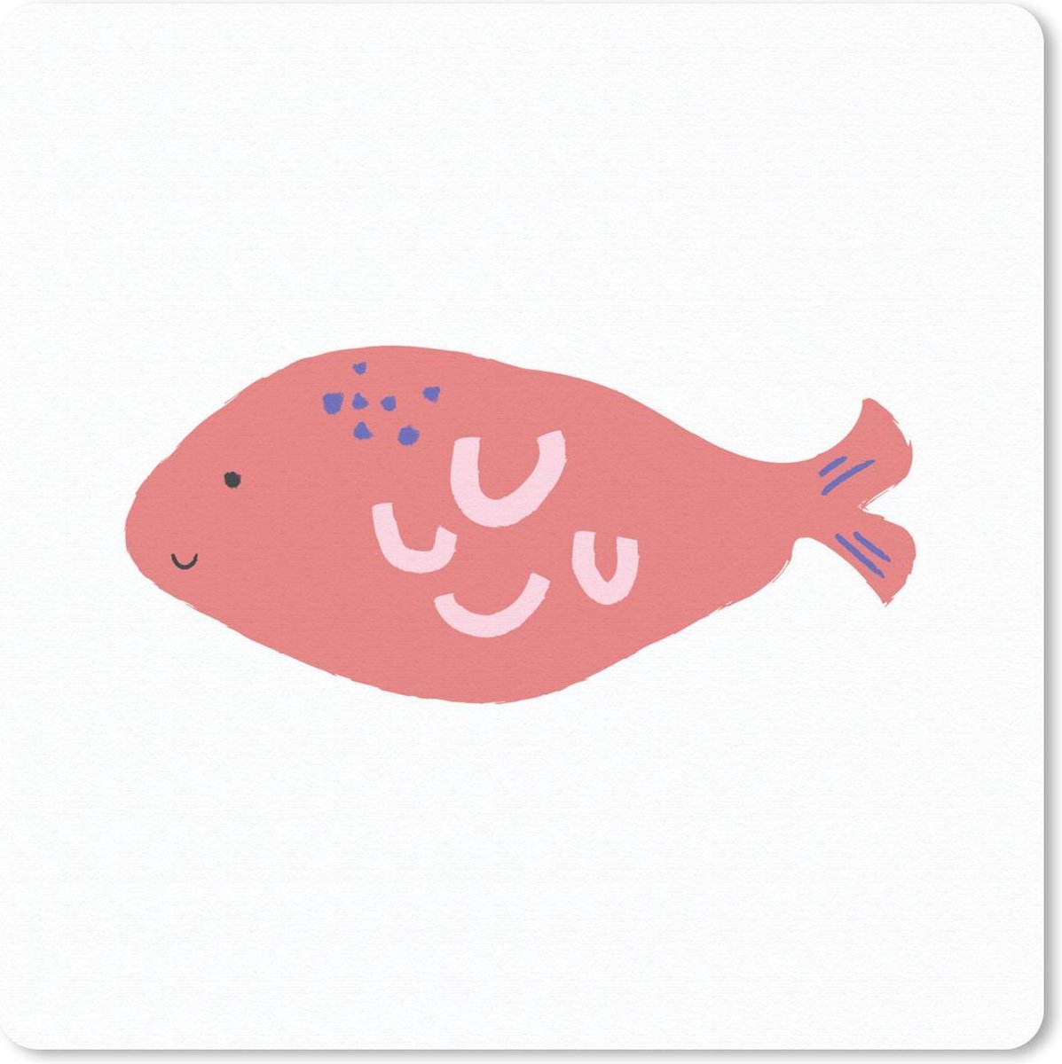 Muismat 20x20 cm - Mousepad Pastel - Vis - Roze - Muismatten