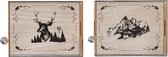 Dienblad DKD Home Decor Hout MDF (2 pcs) (40.8 x 30 x 5 cm)