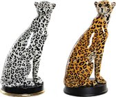 Decoratieve figuren DKD Home Decor Hars Luipaard (2 pcs) (16 x 16 x 32 cm)