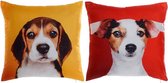 Kussen DKD Home Decor Hond Polyester (2 pcs) (45 x 11 x 45 cm)