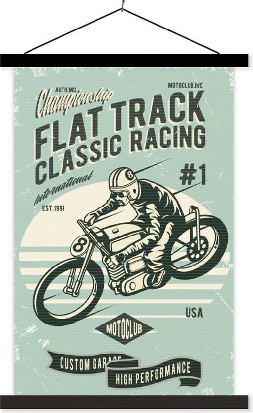Affiche scolaire - Cyclomoteur - Homme - Vintage - 40x60 cm - Lattes noires