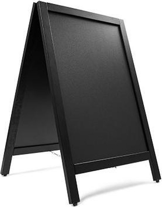 Europel krijtstoepbord met topbord zwart 66 x 128 cm