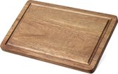 Navaris snijplank - Houten snijplank - Plank van acaciahout - 35 x 24 x 2 cm - Met groef voor kruimels - Medium