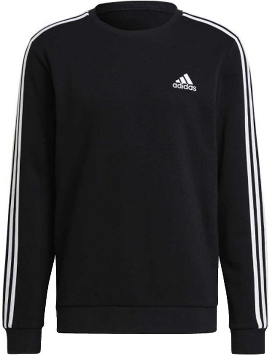 Adidas Essentials 3-Stripes Fleece Sweater Zwart Heren - Maat XL