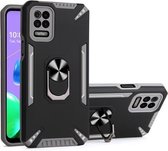 Voor LG K52 PC + TPU-beschermhoes met 360 graden draaibare ringhouder (grijs)