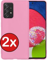 Samsung A52s Hoesje 5G Siliconen Case Back Cover Hoes - Samsung Galaxy A52s Hoesje Cover Hoes Siliconen - Roze - 2 PACK