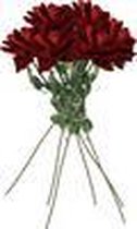 Pak van 6 boeketten van 75 cm rozen in rood fluweel
