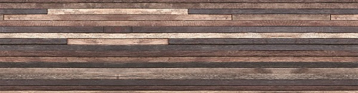 Crearreda Muursticker Houten Planken - Backsplash Wood Strips 45x180cm Pvc Bruin