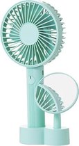 P8 Afneembare draagbare oplaadventilator met make-upspiegel (groen)