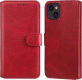 Klassieke kalfstextuur PU + TPU horizontale flip lederen hoes met houder & kaartsleuven & portemonnee voor iPhone 13 (rood)