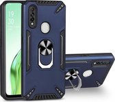 Voor OPPO A8 PC + TPU-beschermhoes met 360 graden draaibare ringhouder (koningsblauw)