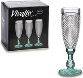Fluitglas Vivalto Glas Kristal (7 x 20 x 7 cm) (185 ml)