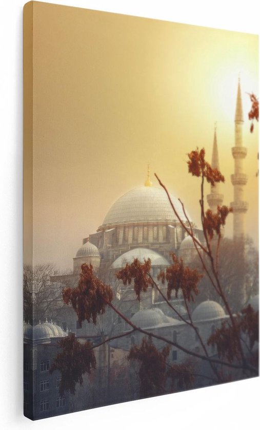 Artaza Canvas Schilderij Suleymaniye Moskee In Istanbul - 60x80 - Foto Op Canvas - Canvas Print