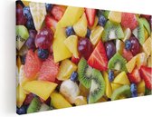 Artaza Canvas Schilderij Diverse Kleurrijke Fruit Achtergrond - 120x60 - Groot - Foto Op Canvas - Canvas Print