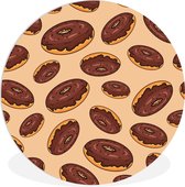WallCircle - Wandcirkel ⌀ 150 - Design - Donut - Chocola - Ronde schilderijen woonkamer - Wandbord rond - Muurdecoratie cirkel - Kamer decoratie binnen - Wanddecoratie muurcirkel - Woonaccessoires