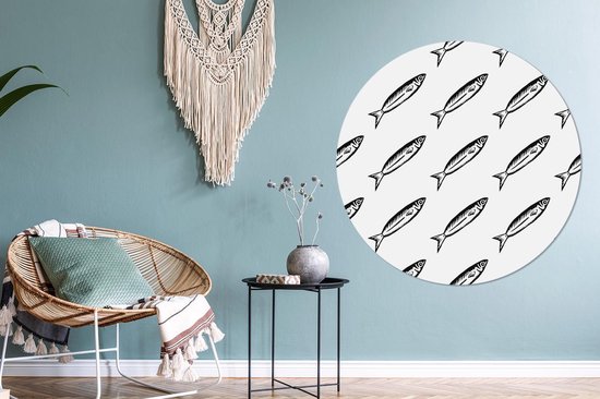 WallCircle - Cercle Mural - Cercle Mural - Pêche - Animaux - Motif - Aluminium - Dibond - 140x140 cm - Intérieur et Extérieur