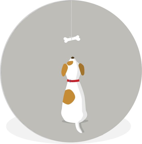Cercle mural - Plastique - Design - Chien - Os - ⌀ 120 cm - Cercle mural XXL