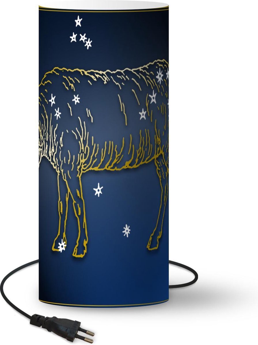 Lamp - Nachtlampje - Tafellamp slaapkamer - Sterrenbeeld - Ram - Sterren - 54 cm hoog - Ø22.9 cm - Inclusief LED lamp