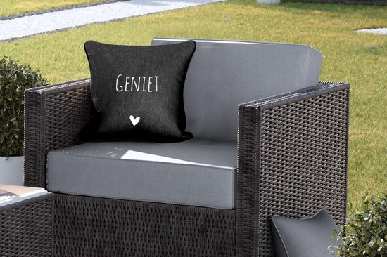 Tuinkussen - Spreuken - Quotes - Geniet - 40x40 cm - Weerbestendig