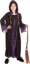 Halloween - Tovenaar cape kinderen / Halloween verkleedkleding voor kids - zwart/paars 128 - 6-8 jr