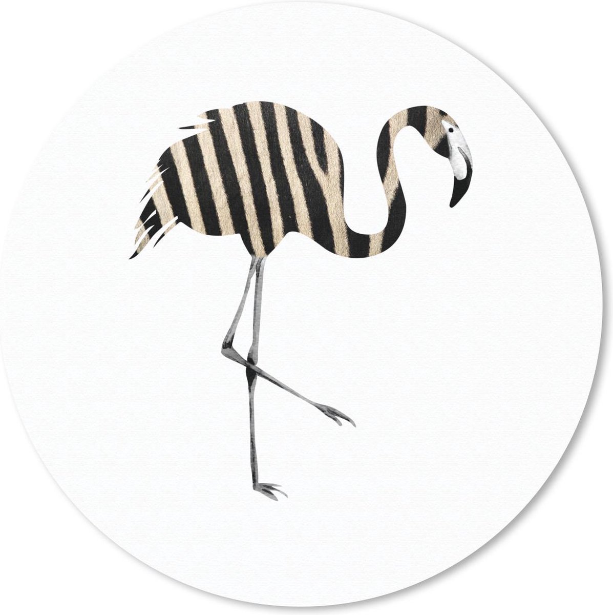 Muismat rond 50x50 cm - Mousepad Flamingo - Lijn - Patronen - Ronde muismatten