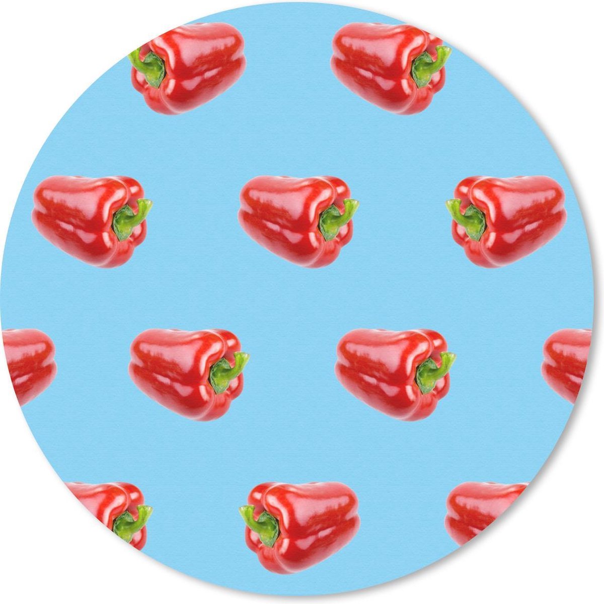 Muismat rond 40x40 cm - Mousepad Paprika - Patronen - Blauw - Ronde muismatten