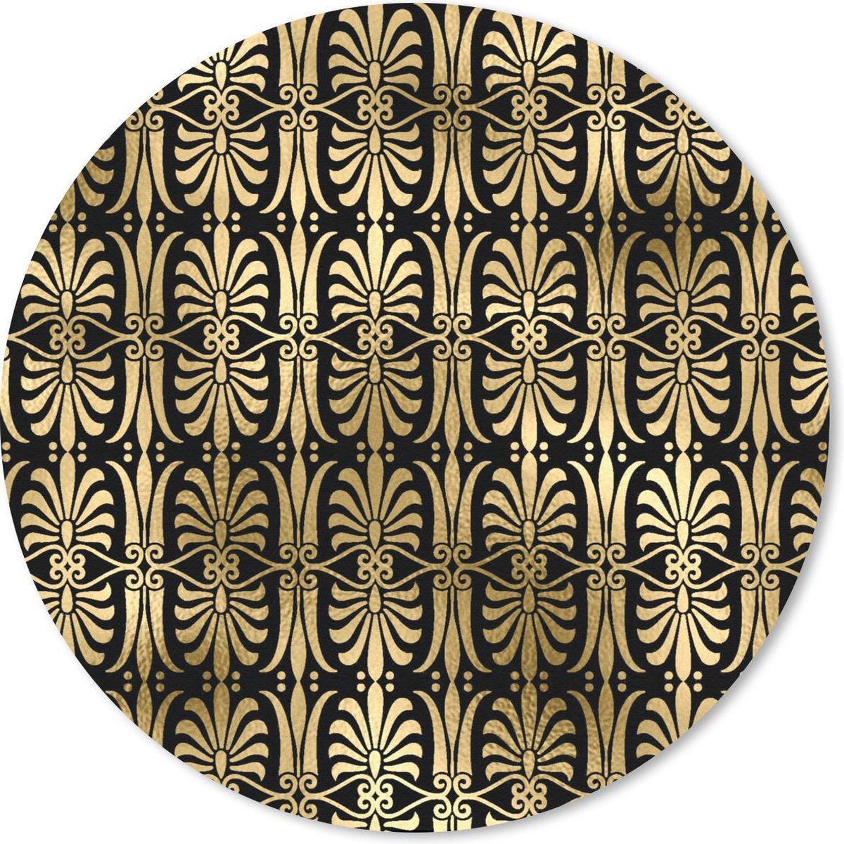 Muismat rond 50x50 cm - Mousepad Patronen - Art Deco - Goud - Ronde muismatten