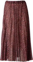 Dames rok plisse panter rood lang | Maat Onze size, XS-XL