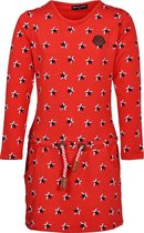 Meisjes jurk Roodbruin met sterren lange mouwen | Maat 152/12Y