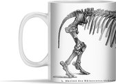 Mok - Illustratie van het skelet van een wolharige Neushoorn - 350 ml - Beker