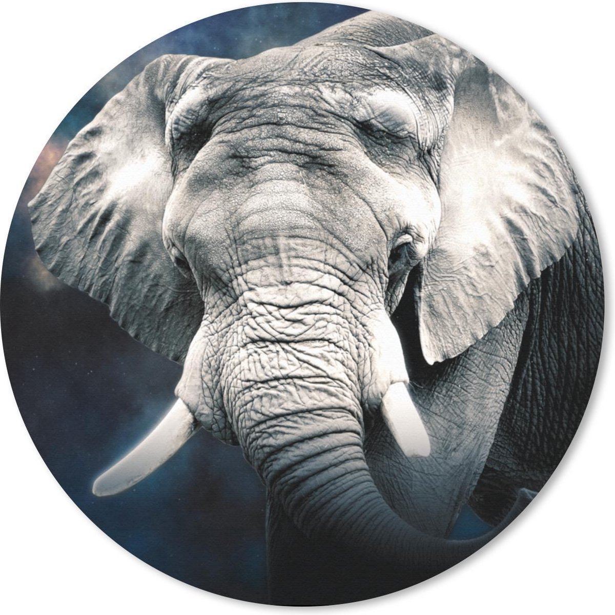 Muismat rond 40x40 cm - Mousepad Olifant - Rook - Tanden - Ronde muismatten