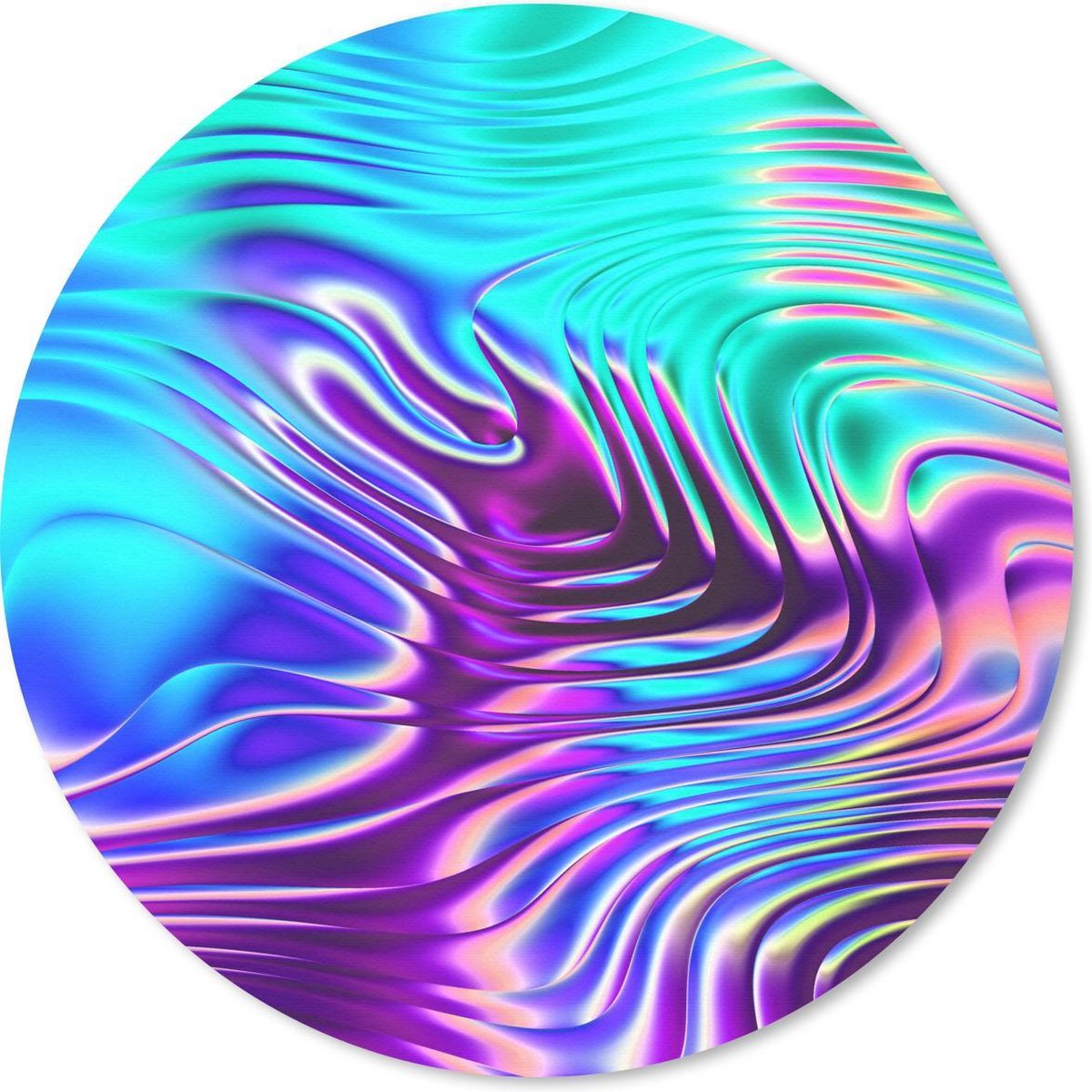 Muismat rond 40x40 cm - Mousepad Kunst - Golf - Psychedelisch - Ronde muismatten