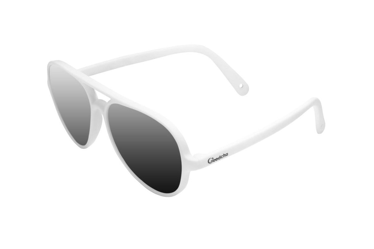 Goodcha Baby zonnebril met elastiek - 10m-3 jaar - Zonnebril kind voor meisje en jongen - Pilotenbril 'White Sand' - gepolariseerd en flexibel