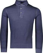 Gran Sasso  Polo Blauw Getailleerd - Maat L  - Heren - Herfst/Winter Collectie - Wol