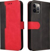 Samsung Galaxy S21 Plus Book Case Hoesje met Koord - PU Leer - Pasjeshouder - Magnetische Sluiting - Samsung Galaxy S21 Plus - Zwart/Rood