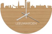 Skyline Klok Leeuwarden Bamboe hout - Ø 40 cm - Woondecoratie - Wand decoratie woonkamer - WoodWideCities